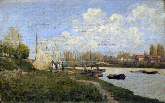  Alfred Sisley Fishermen Mending Nets - Hand Painted Oil Painting