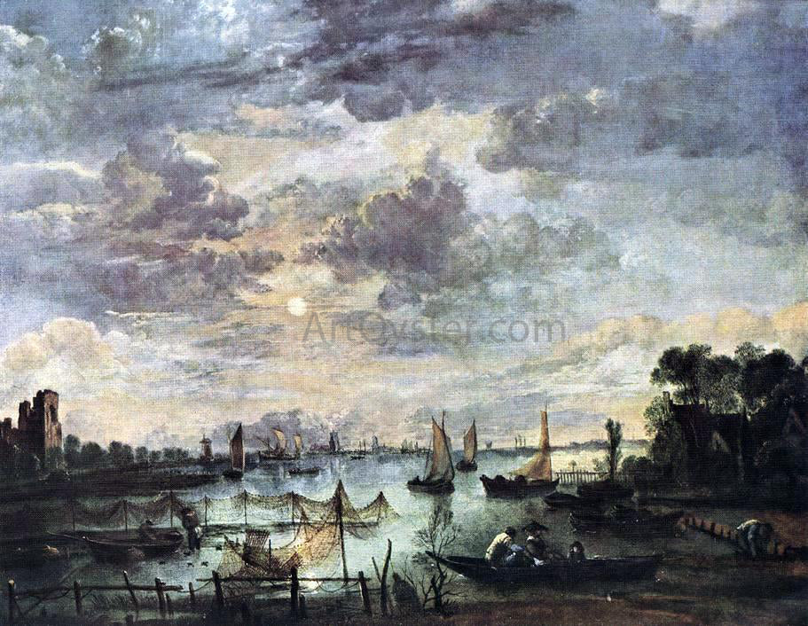  Aert Van der Neer Fishing at Moonlight - Hand Painted Oil Painting