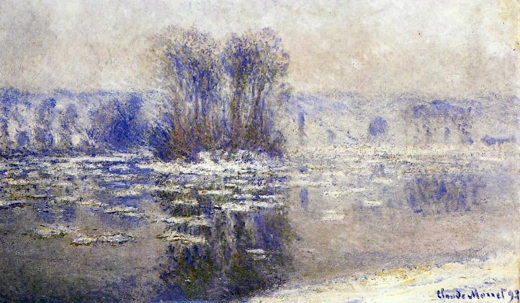  Claude Oscar Monet Floes at Bennecourt - Hand Painted Oil Painting