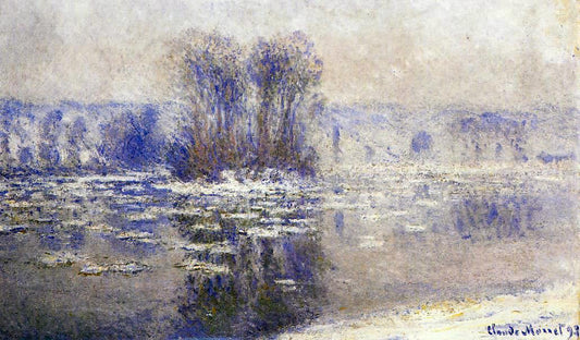  Claude Oscar Monet Floes at Bennecourt - Hand Painted Oil Painting