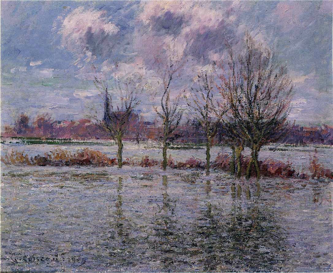  Gustave Loiseau Flood near Nantes - Hand Painted Oil Painting