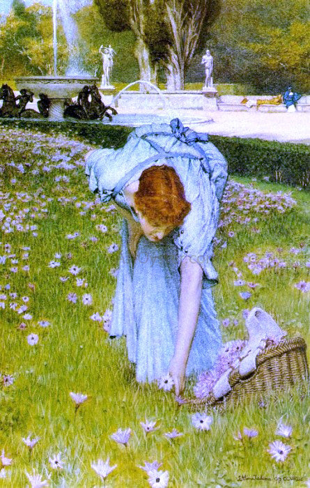  Sir Lawrence Alma-Tadema Flora: Spring in the Gardens of the Villa Borghese - Hand Painted Oil Painting