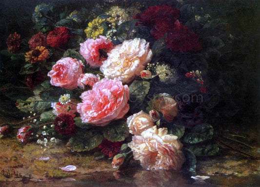  Jean Baptiste Robie Floral Still Life - Hand Painted Oil Painting