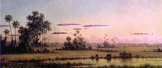  Martin Johnson Heade Florida Sunset with Two Cows - Hand Painted Oil Painting