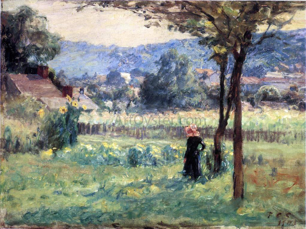  Theodore Clement Steele Flower Garden at Brookville - Hand Painted Oil Painting