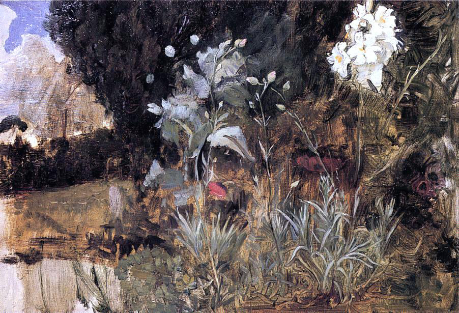  John William Waterhouse Flower Sketch for 'The Enchanted Garden' - Hand Painted Oil Painting