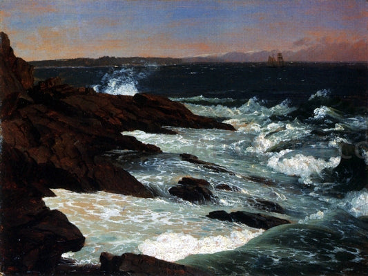  Frederic Edwin Church Fog off Mount Desert - Hand Painted Oil Painting