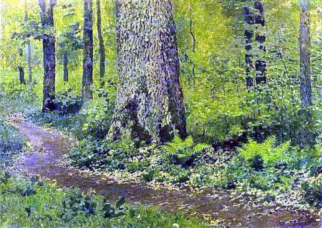  Isaac Ilich Levitan Footpath in a Forest, Ferns - Hand Painted Oil Painting