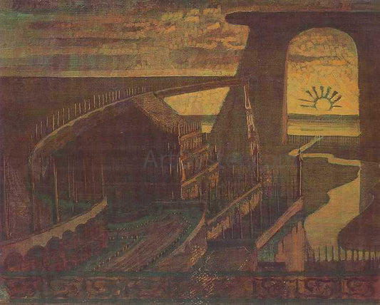  Mikalojus Ciurlionis Fortress Fortress Fairy Tale - Hand Painted Oil Painting