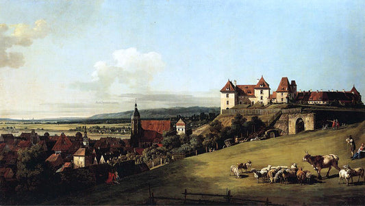  Bernardo Bellotto Fortress of Sonnenstein above Pirna - Hand Painted Oil Painting