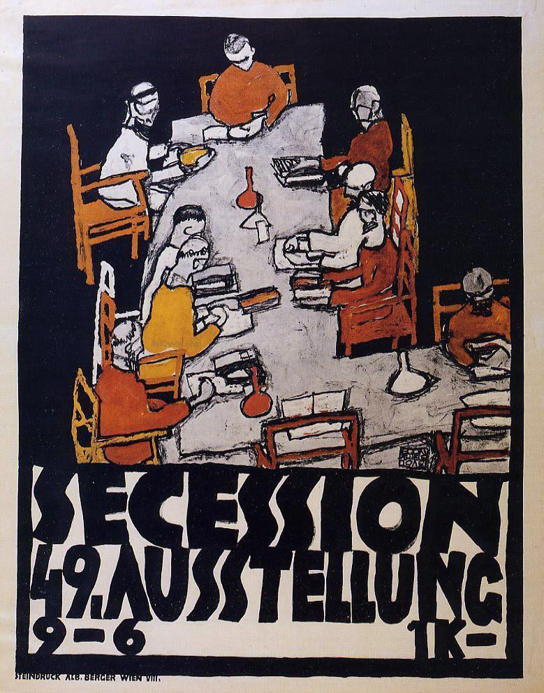  Egon Schiele Forty-Ninth Secession Exhibition Poster - Hand Painted Oil Painting