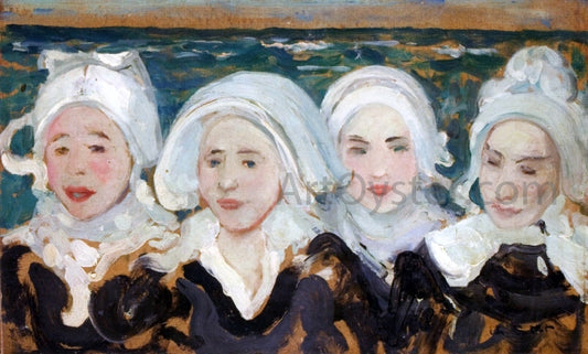  Charles Cottet Four Breton Women at the Seashore - Hand Painted Oil Painting