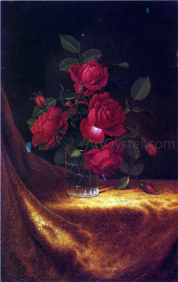  Martin Johnson Heade Four Roses in a Glass - Hand Painted Oil Painting