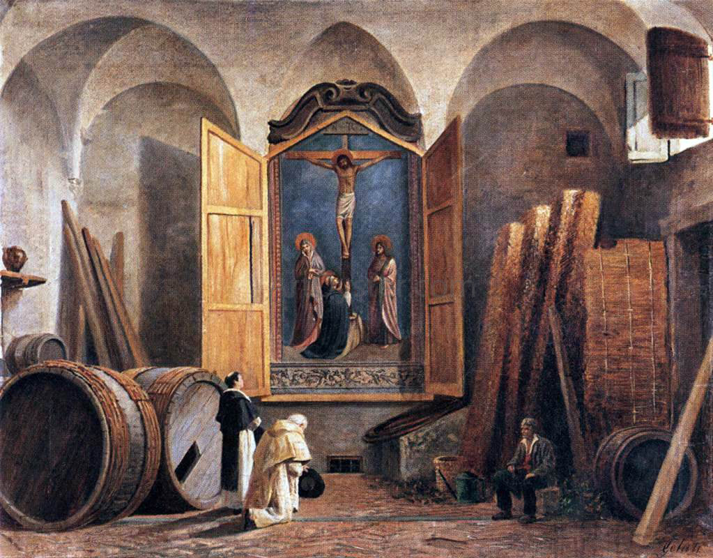  Lorenzo Gelati Fra Angelico in the Refectory of San Domenico - Hand Painted Oil Painting