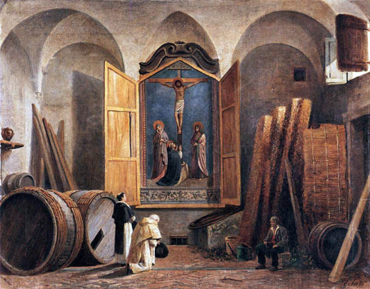  Lorenzo Gelati Fra Angelico in the Refectory of San Domenico - Hand Painted Oil Painting