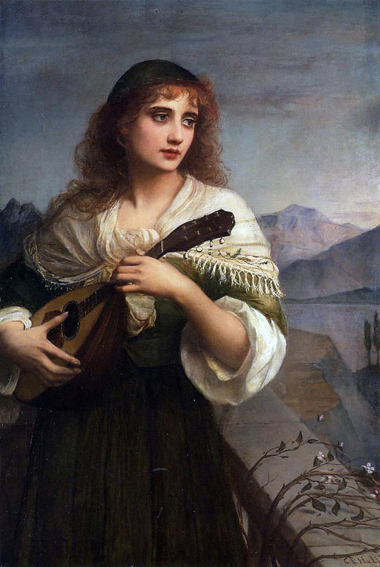  Edward Charles Halle Francesca and Her Lute - Hand Painted Oil Painting