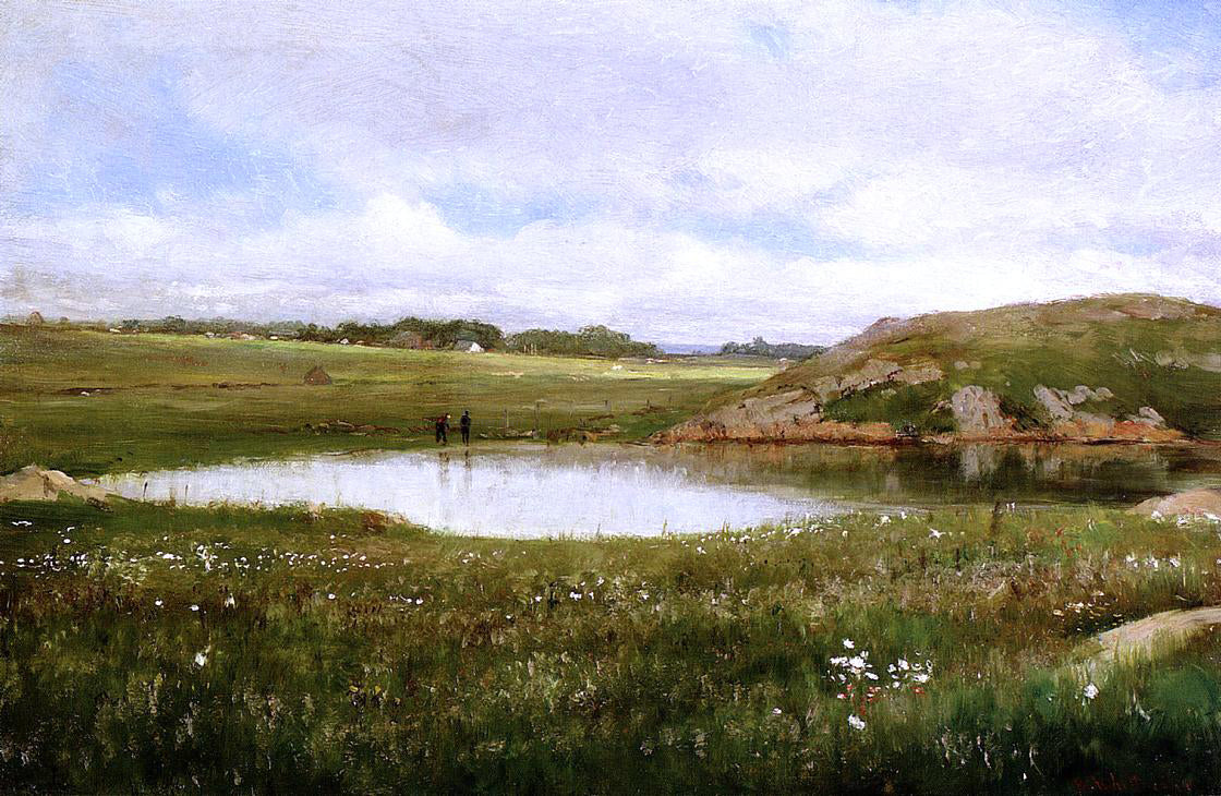  Thomas Worthington Whittredge Freshwater Pond in Summer - Rhode Island - Hand Painted Oil Painting