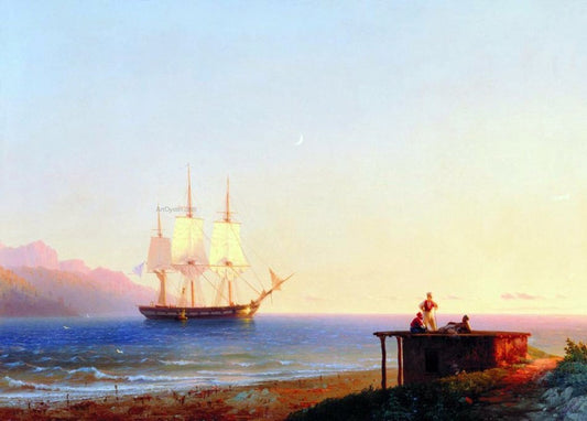  Ivan Constantinovich Aivazovsky Frigate Under Sails - Hand Painted Oil Painting