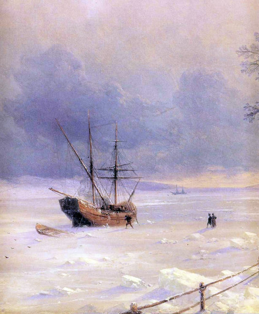  Ivan Constantinovich Aivazovsky Frozen Bosphorus Under Snow (detail) - Hand Painted Oil Painting