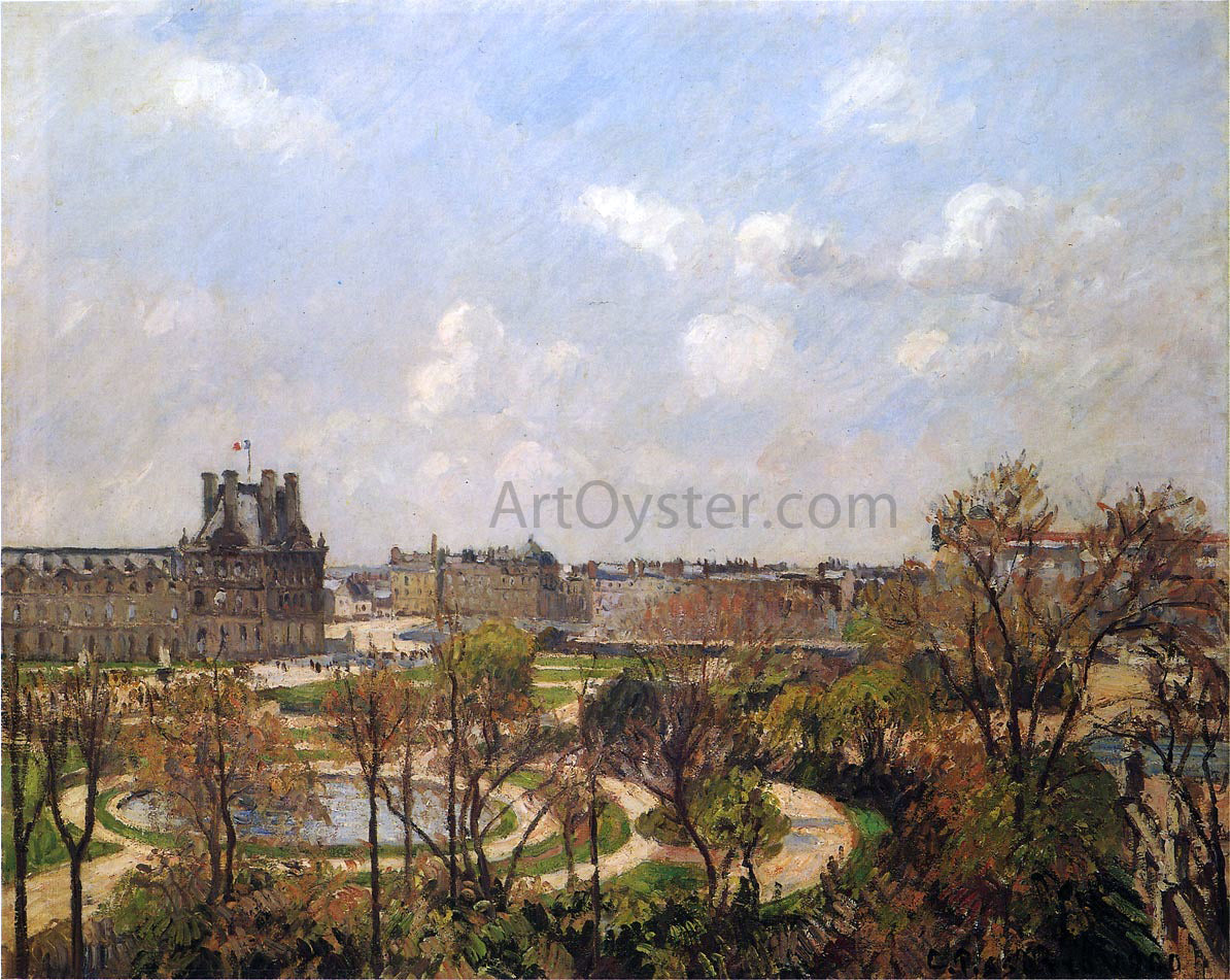 Camille Pissarro Garden at the Tuileries, Spring Afternoon - Hand Painted Oil Painting