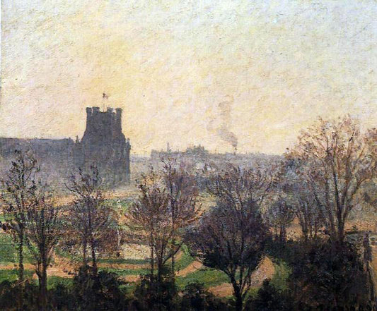  Camille Pissarro Garden of the Louvre: Fog Effect - Hand Painted Oil Painting