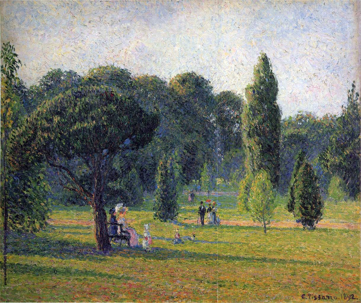  Camille Pissarro Gardens At Kew, Sunset - Hand Painted Oil Painting