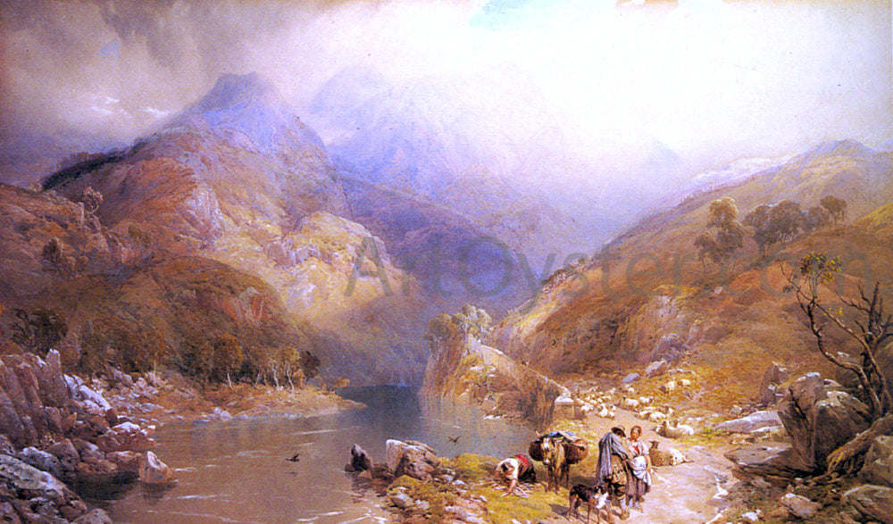  Junior Thomas Miles Richardson Gate Crag, Borrowdale, Cumberland - Hand Painted Oil Painting