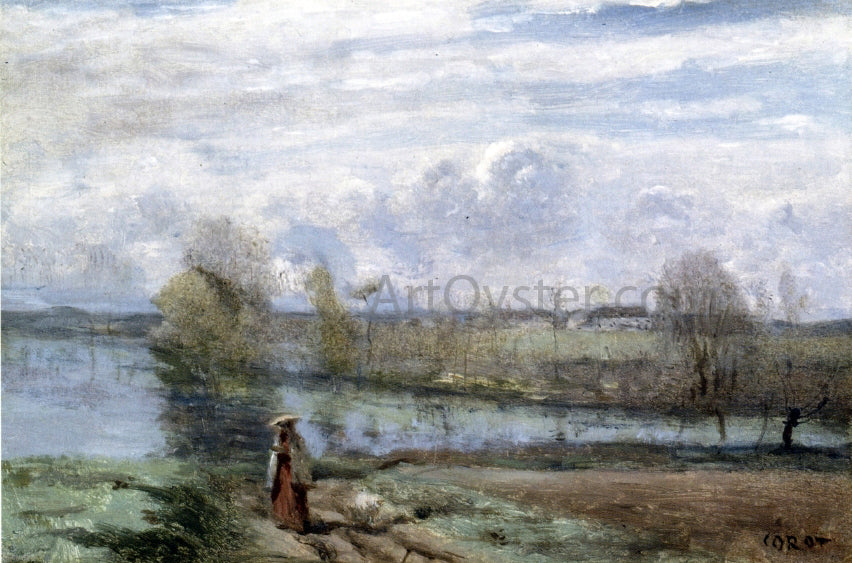  Jean-Baptiste-Camille Corot Girl by the Water - Hand Painted Oil Painting