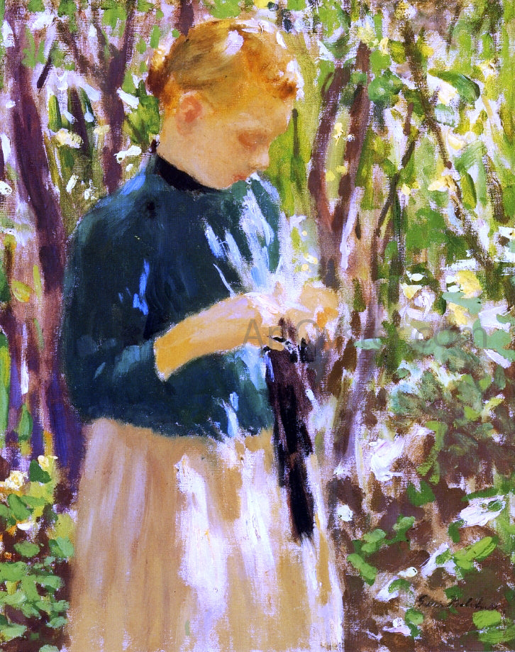  Gari Melchers Girl Knitting - Hand Painted Oil Painting