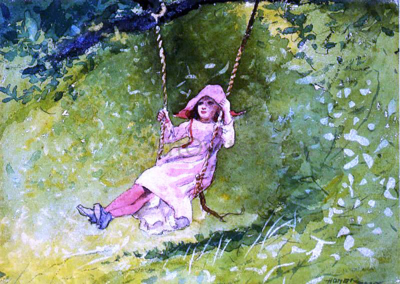  Winslow Homer Girl on a Swing - Hand Painted Oil Painting