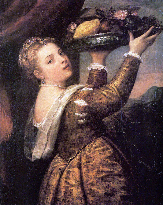 Titian Girl with a Basket of Fruits (Lavinia) - Hand Painted Oil Painting