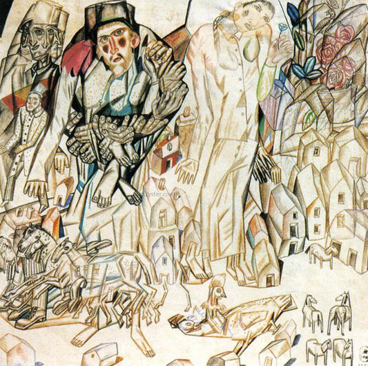  Pavel Filonov Girl with a Flower - Hand Painted Oil Painting