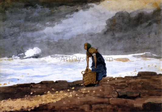  Winslow Homer Girl with Red Stockings - Hand Painted Oil Painting