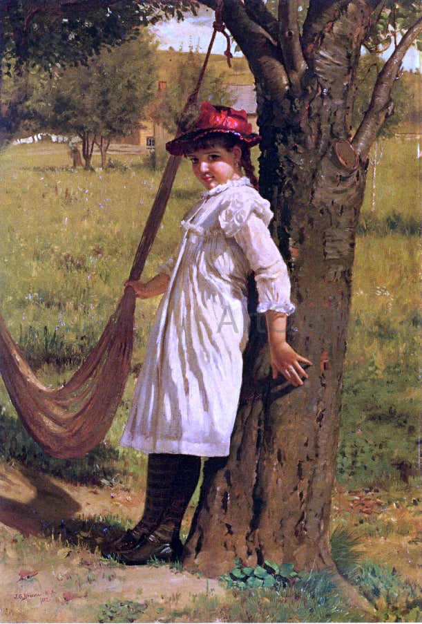  John George Brown Give Me a Swing? - Hand Painted Oil Painting