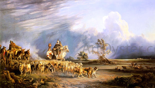  Consalvo Carelli Goat Herders In A Neapolitan Landscape - Hand Painted Oil Painting