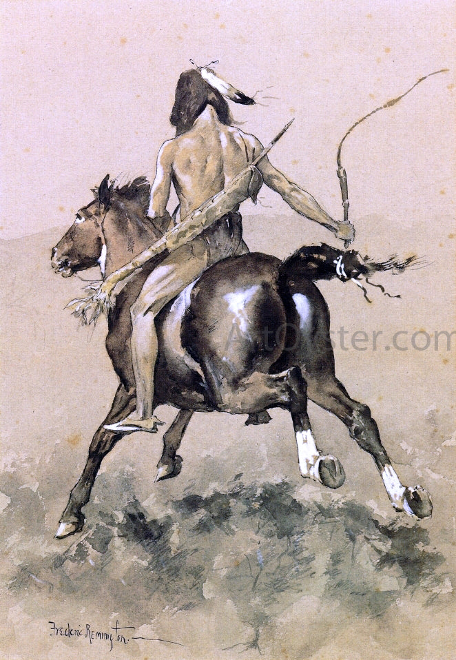  Frederic Remington Going to the Buffalo Hunt - Hand Painted Oil Painting