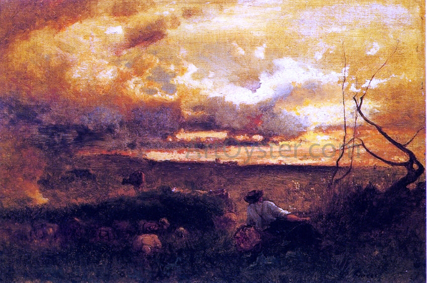  George Inness Golden Sunset - Hand Painted Oil Painting