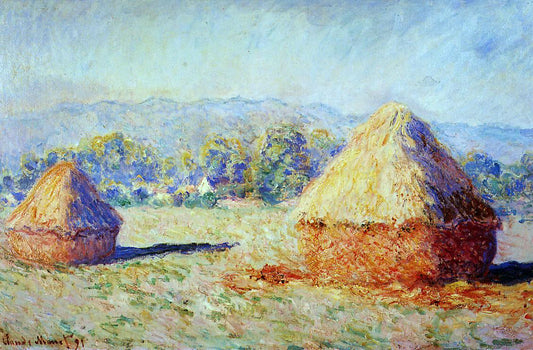  Claude Oscar Monet Grainstacks in the Sunlight, Morning Effect - Hand Painted Oil Painting