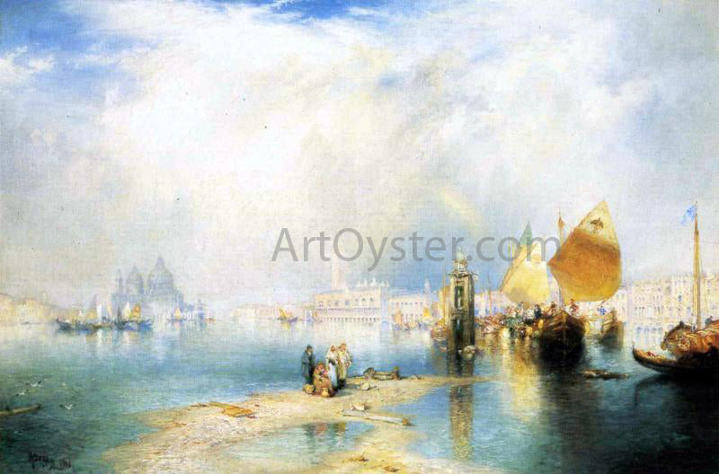  Thomas Moran Grand Canal, Venice - Hand Painted Oil Painting