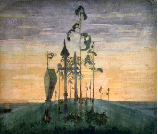  Mikalojus Ciurlionis Graveyard Motif - Hand Painted Oil Painting