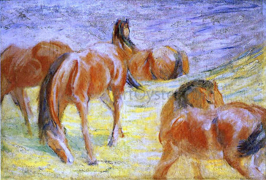  Franz Marc Grazing Horses - Hand Painted Oil Painting