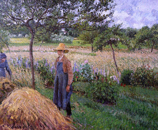  Camille Pissarro Grey Weather, Morning with Figures, Egagny - Hand Painted Oil Painting