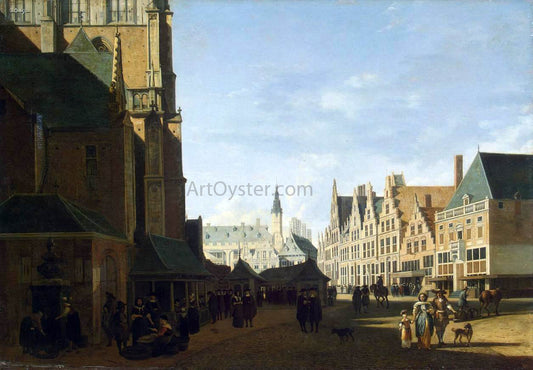  Gerrit Adriaensz Berckheyde Groote Market in Haarlem - Hand Painted Oil Painting