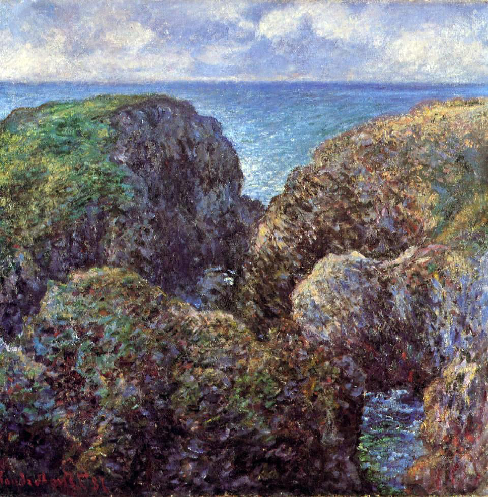  Claude Oscar Monet Group of Rocks at Port-Goulphar - Hand Painted Oil Painting