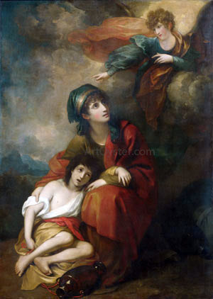  Benjamin West Hagar and Ishmael - Hand Painted Oil Painting