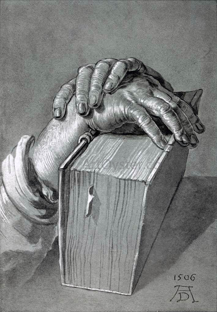  Albrecht Durer Hand Study with Bible - Hand Painted Oil Painting