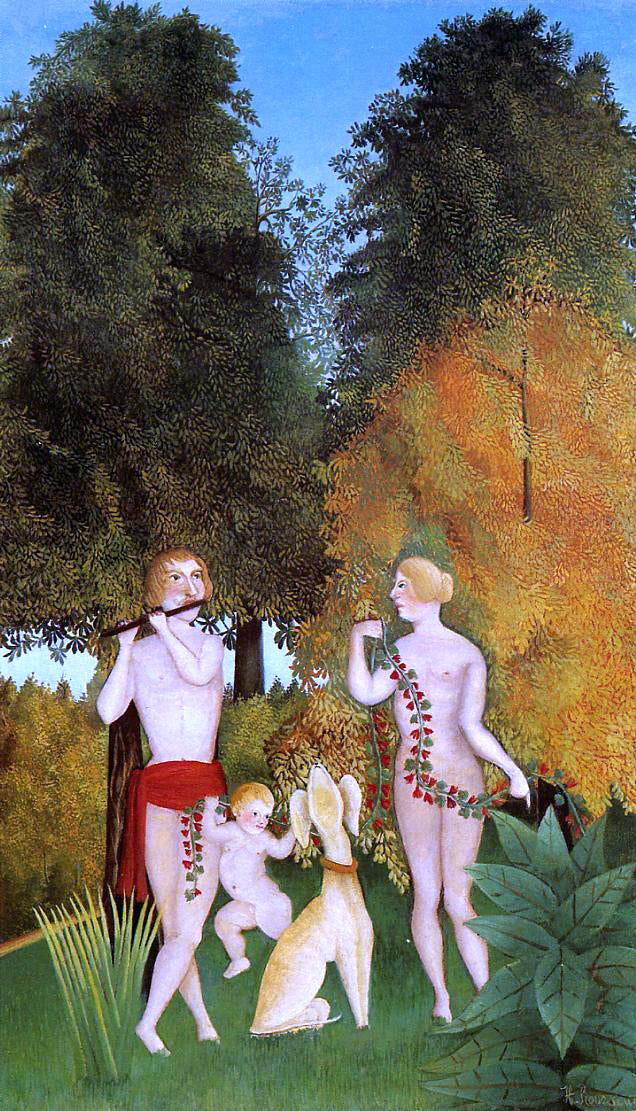  Henri Rousseau Happy Quartet - Hand Painted Oil Painting