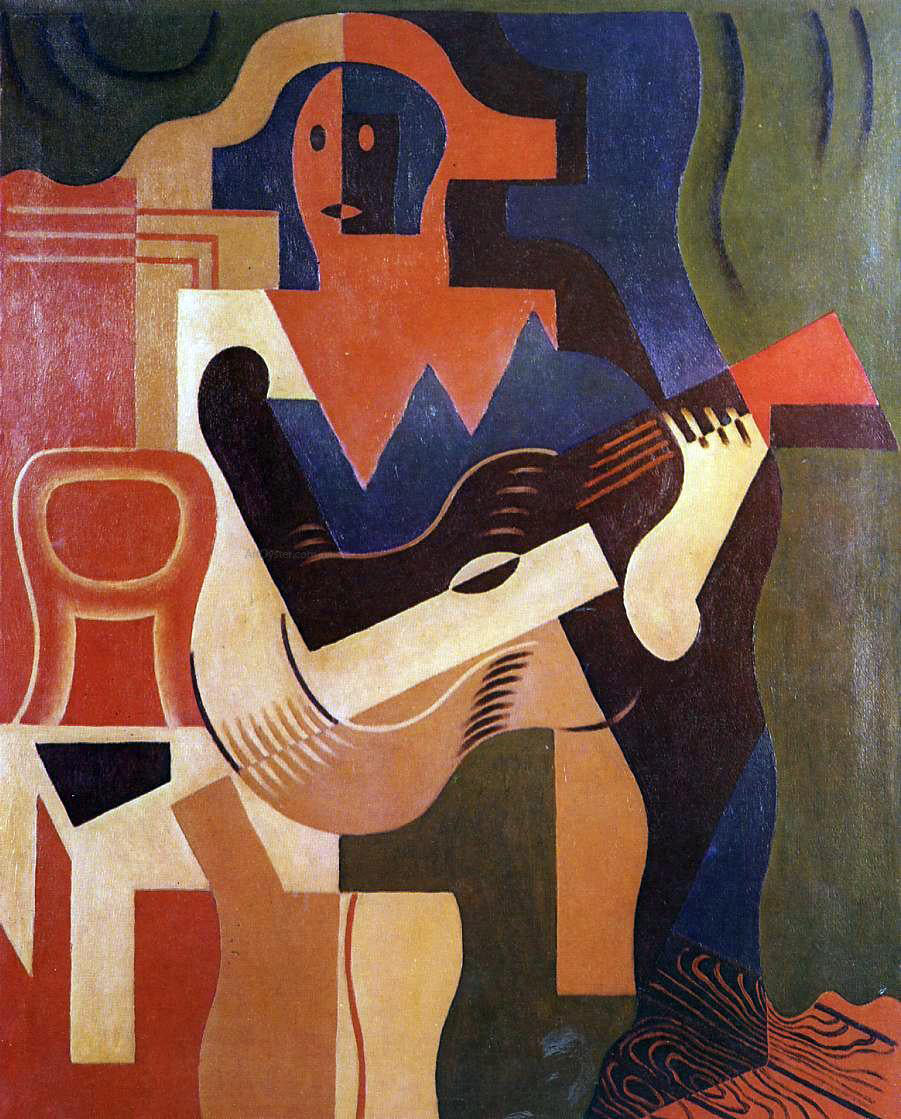  Juan Gris Harlequin with Guitar - Hand Painted Oil Painting