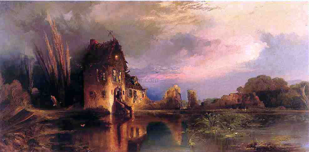  Thomas Moran Haunted House - Hand Painted Oil Painting