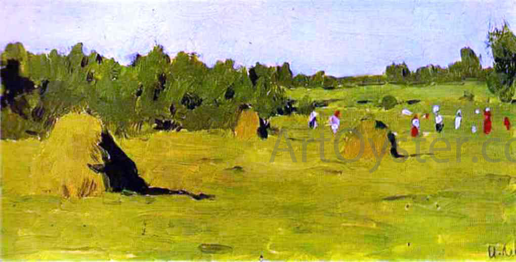  Isaac Ilich Levitan Haymaking, Study - Hand Painted Oil Painting
